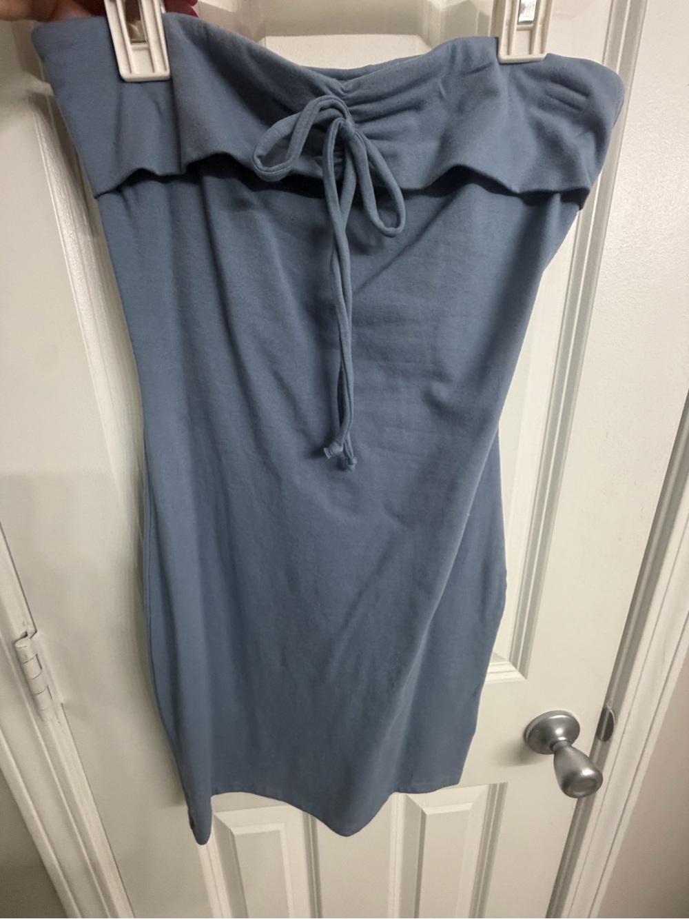 wild fable Strapless Blue Tie-Front Bodycon Dress